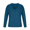 thumbnail image 3 of safuny Slim Basic Pullover Knitted Shirts for Men Sales Holiday Solid Color Fashion Clearance Long Sleeve Athletic Comfy Daily Casual Deep V Neck Sky Blue M, 3 of 6
