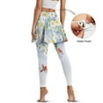thumbnail image 3 of FUIALDOLG White Daisy Cardinal Birds Skirt with Leggings for Women Tennis Skirted Leggings Floral Gym Workout Yoga Pants with Pockets Lady Athletic Skirt Golf Outfits,Size XL, 3 of 7