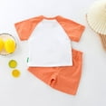 thumbnail image 2 of Boys' Summer New Letter Round Neck Short Sleeve Set Summer Men's Treasure Casual Fashion Shorts Two Piece Set, 2 of 5