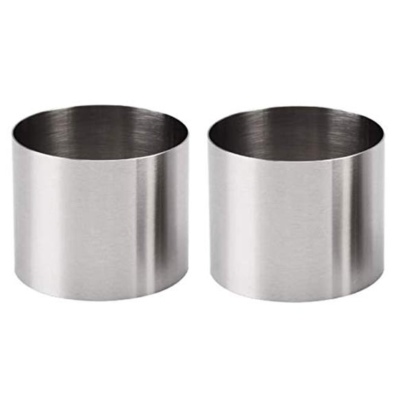 DNHCLL 2 PCS 5CM Diameter 2" Mini Seamless Round Mousse Ring Stainless Steel Cake Mold Cookie Cutting Mold Baking Mold