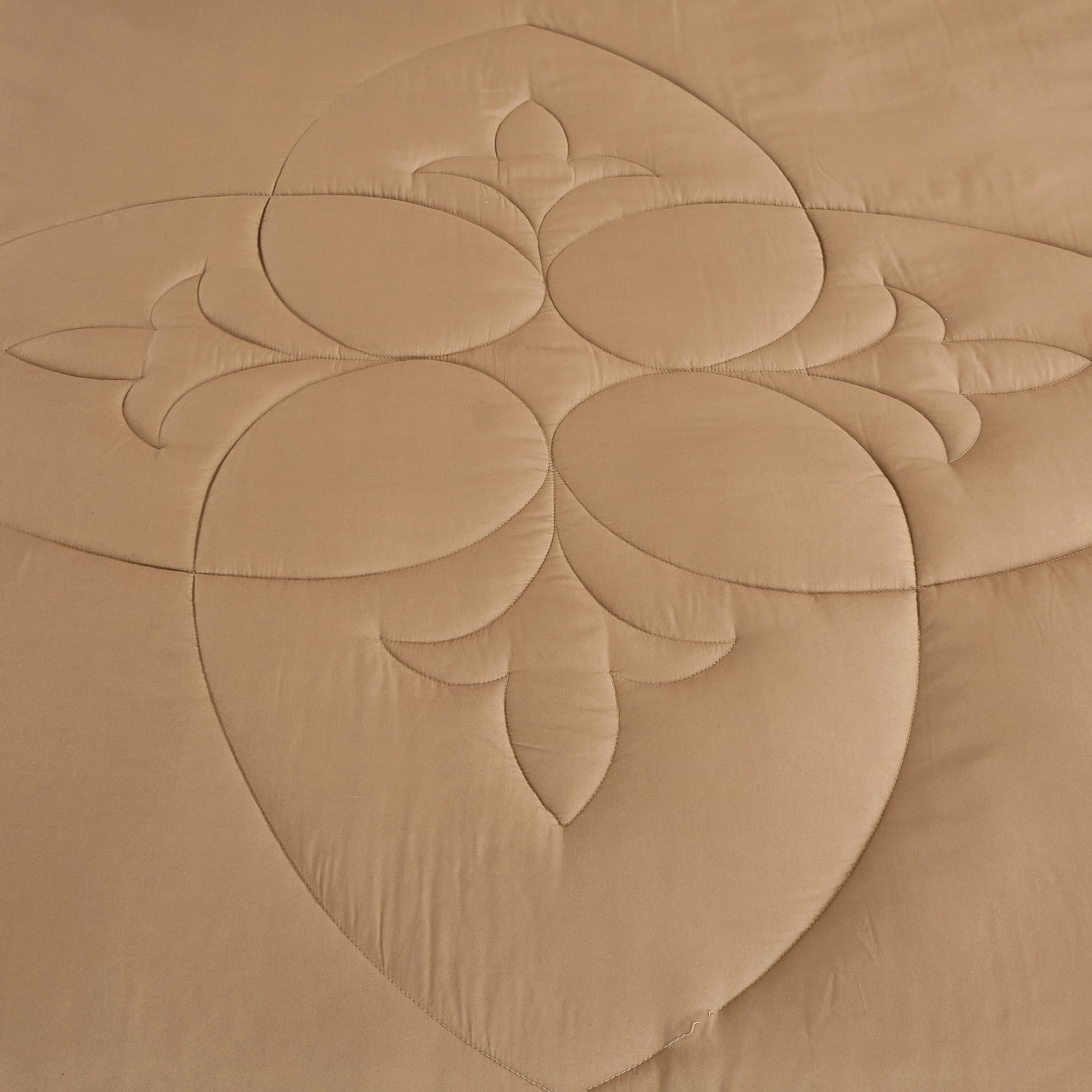 9-Piece Camel & Chocolate Brown Comforter Set, Luxury Bedding with Sheets and Decor Pillows, Cal King