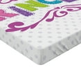 thumbnail image 2 of Ambesonne Feminine Fitted Sheet 2 Pcs Set, Little Cartoon Words, King, Fuchsia Green, 2 of 3