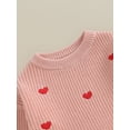 thumbnail image 6 of Newborn Baby Girl Sweaters 3M 6M 9M 12M 18M Cute Long Sleeve Heart Embroidery Knit Pullovers Infant Jumper Tops, 6 of 10
