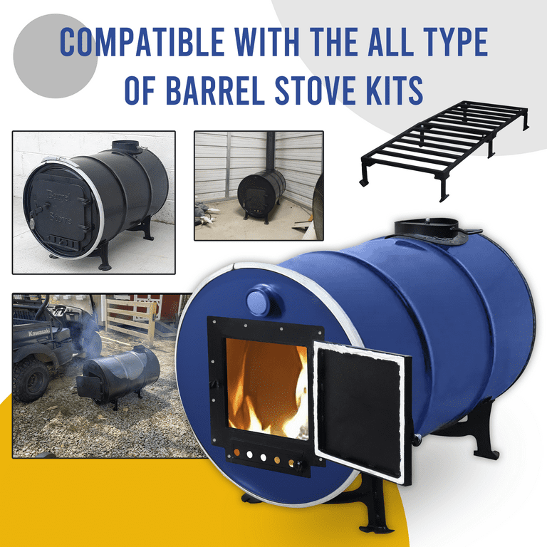  Sonret Barrel Fire Kit – Perfect for 30-55 Gallon Barrel Metal  Barrel - Camping Equipment Barrel Stove Kits - Fire Wood Camp Stove Fire  Barrel Kit for Emergency Heating & Cooking
