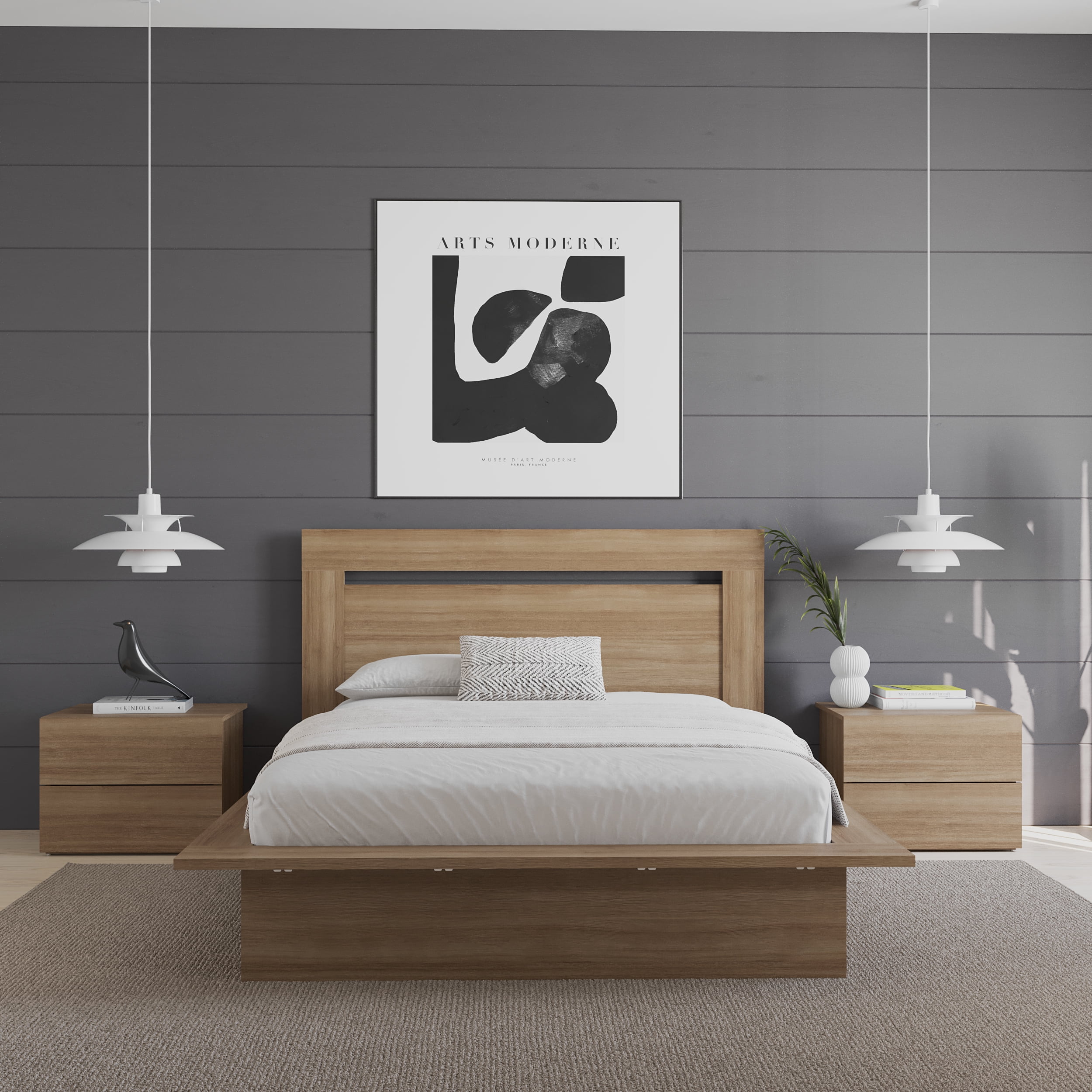Nexera Malibu Full Size Headboard, Brown Oak