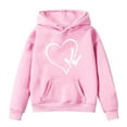 thumbnail image 3 of YUEHUA Valentine's Day Hoodies for Teen Girls Kids Boys Cute Sweatshirt Oversized Long Sleeve Pullover Tops Trendy Preppy Clothes, Size 4-5 Years, 3 of 4