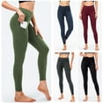 thumbnail image 4 of Women Fleece Yoga Pants with Pockets Wide Waistband Running Workout, 4 of 8