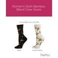 thumbnail image 2 of MeMoi Women's Sloth Bamboo Blend Crew Socks - Womens - Female, One Size, Marshmallow, 2 of 8