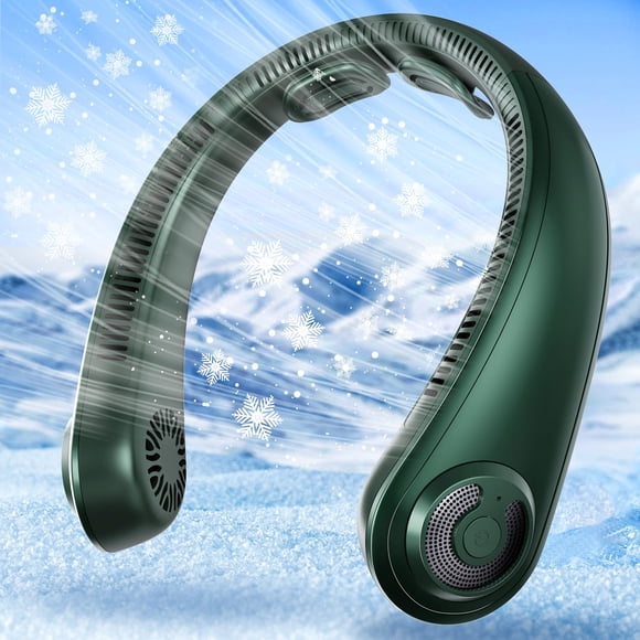 Ventilador de cuello AUIIAH AM05 portátil recargable de 5 velocidades - Verde