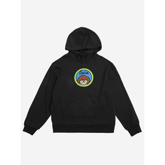 Daria Logo Long Sleeve Black Hooded Sweatshirt-Medium