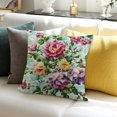 thumbnail image 3 of Farmhouse Decor floral pattern colorful flowers cross stitch Party Supplies for Home Sofa Couch Linen 100%, 3 of 5