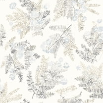 Chesapeake Frith Light Blue Botanical Wallpaper