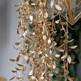 Efavormart 2 Pack | 41" Metallic Gold Artificial Hanging Ivy Leaf Stem ...