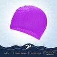 thumbnail image 4 of Uxcell Gorro de Natación de Silicona en Forma de Lágrima, Paquete de 2 para Mujeres y Hombres, Sombrero de Natación Impermeable y Antideslizante [Morado], 4 of 6