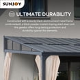 thumbnail image 3 of Sunjoy 12’ x 14’ Wall Mounted Gazebo with Powder Coated Steel Roof, Black Aluminum & Metal Frame Lean to Gazebo with Curtains and Netting, 3 of 11