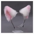 thumbnail image 1 of Diadema con orejas de gato de animales peludos, tocado de gato, fiesta de disfraces de Halloween, suave, color 19, 1 of 3