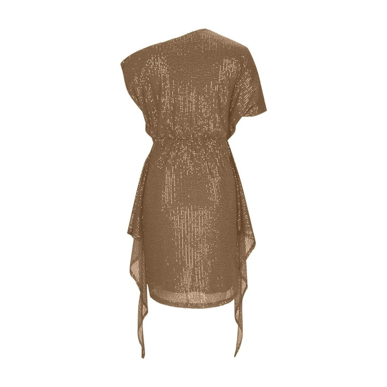 Kaemgyyd Women's Sequin Dress Sparkly One Shoulder Party Club Dress Twist Knot  Glitter Cocktail Wedding Midi Dresses - Walmart.com
