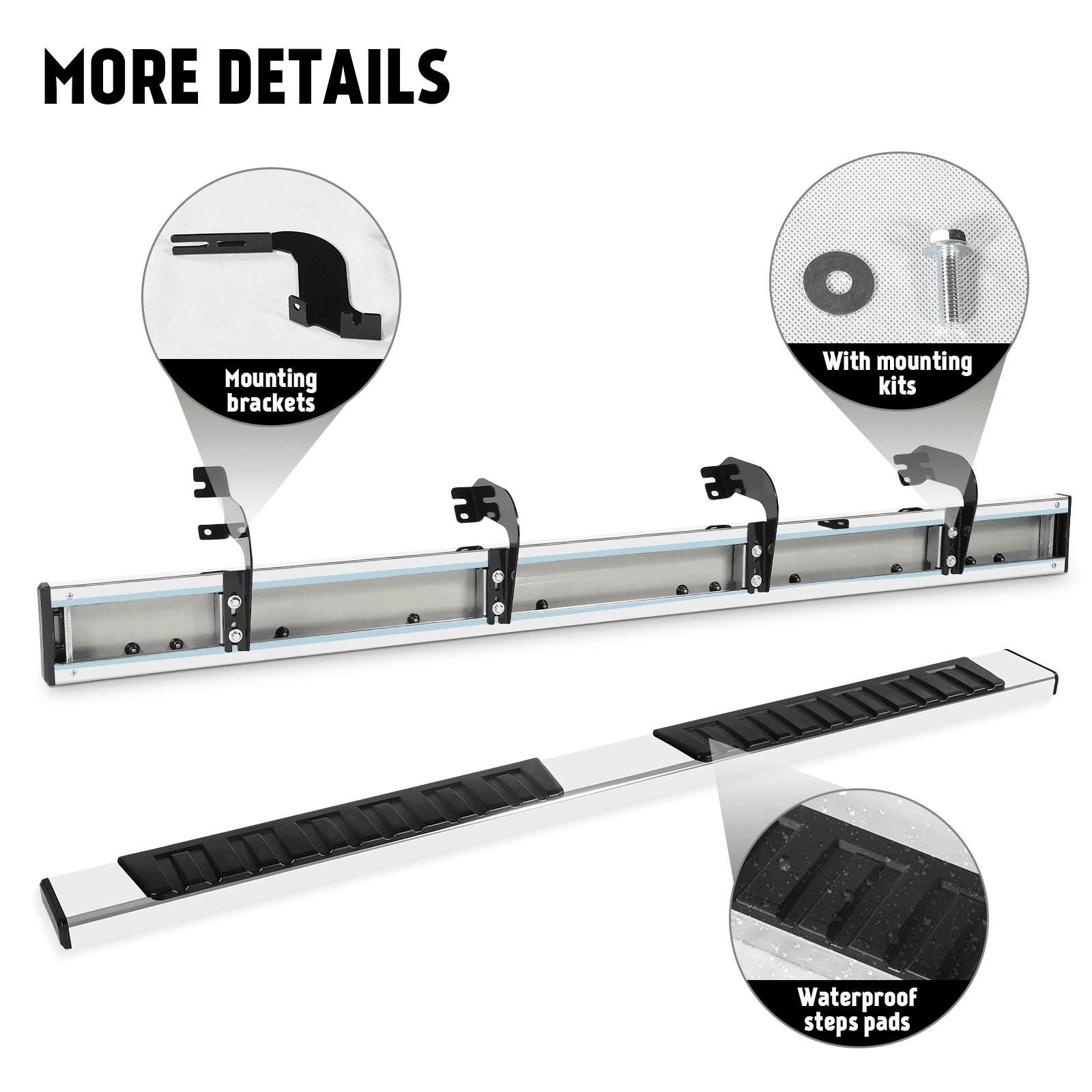 TPA 6 inch Running Boards Fit for 2022-2025 Toyota Tundra Crew Max Cab Side Step Nerf Bar Mirror Stainless Steel