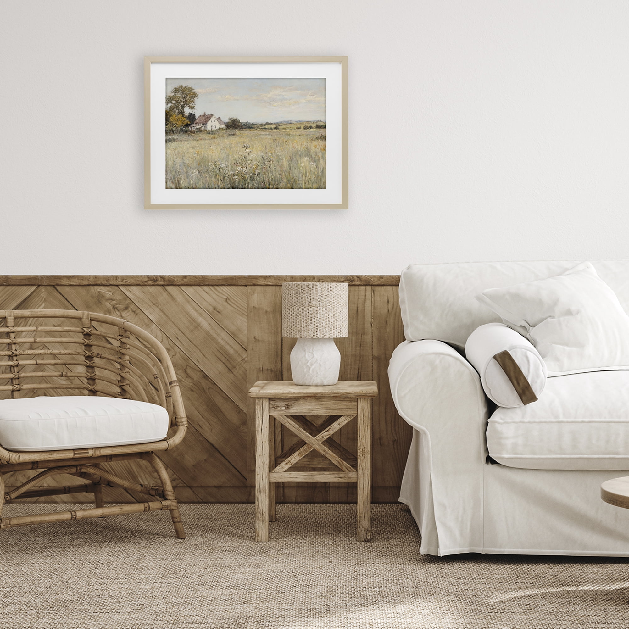 Stupell Industries Country Living in Golden Meadow Birch Framed Print Under Glass, design by Petal Prints Design