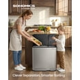 thumbnail image 2 of SONGMICS Kitchen Dual Trash Can, 13 + 5.3 Gallon 2-Compartment Trash Bin,Stainless Steel Garbage Can, Pedals, Soft-Close Lids, Inner Buckets, Silver, 2 of 5