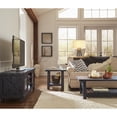 thumbnail image 2 of Three Open Shelves Entertainment Center with Exposed Bolts and Cross Bracing, Brown, 2 of 5