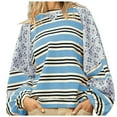 thumbnail image 1 of WEAIXIMIUNG Chandail en Molleton Surdimensionné pour Femmes Zip Motif Assorti Col Rond Pull Ample Manches Longues T-Shirt Haut, 1 of 8