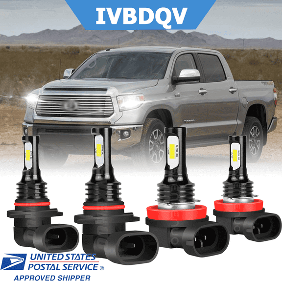 For Toyota Tundra 2007-2013 LED Headlight Bulbs 9005 H11 HIGH LOW Beam Combo Kit 4Pcs 6000K White