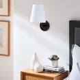 thumbnail image 2 of Sconce Wall Lamp Light Fixture, Black Bronze, Fabric, Living Kitchen Cafe Bistro Hospitality Restaurant, Modern Contemporary HB33874, 2 of 9