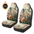thumbnail image 3 of Uorisanigo Car Seat Covers – 2 Pcs Floral Hummingbird Car Seat Covers Front Seats Premium Coral Fleece Cloth for Ultimate Comfort & Protection, Universal Fit for Most Cars SUVs Trucks, 3 of 7