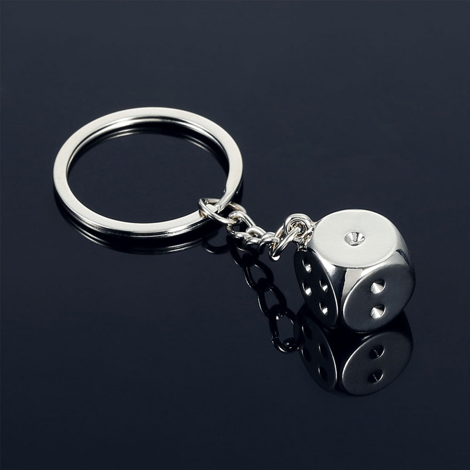 Details about   Metal Die Keychain Silver Dice 1” US Seller 