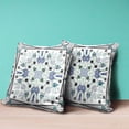 thumbnail image 3 of Paisley Leaf Geo Throw Pillow with Removable Cover in Off-White Gray Muted Blue 16x16, 3 of 5