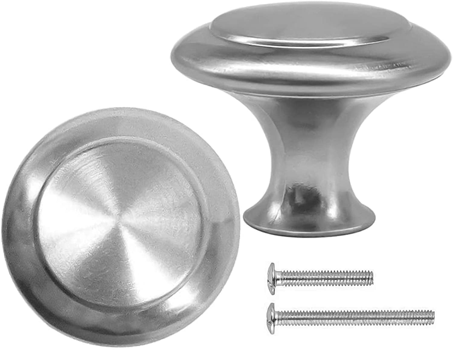 10 Packs Kitchen Cabinet Knobs Brushed Nickel Silver - Pull Hardware Handle, Drawer knobs for Kitchen Cupboard Door, Bedroom Dresser Drawer, Bathroom Wardrobe Hardware with Long Short Screws