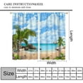 thumbnail image 2 of Summer Beach Curtains, Tropical Island Coastal Landscape Ocean Plam Trees Blue Sky Seaside Scene Blackout Window Curtains for Cafe Kitchen Bedroom Bathroom, 84" W X 84" L, 2 of 6