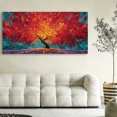 thumbnail image 5 of Canvas Wall Art for Living Room - Large Red Tree of Life Canvas Prints, Modern Abstract Nature Painting Wall Decor for Bedroom Bathroom and Office, 5 of 7