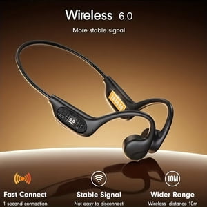 2026 upgraded wireless bone conduction headphones, 10 hours of battery life, stable signal, clear sound quality, neck hanging design with surround acoustic technology, perfect gift