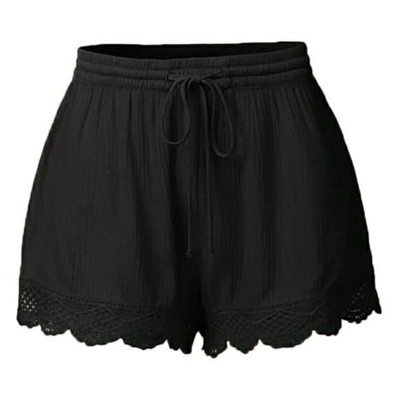 Sngxgn Women's High Waisted Casual Shorts Ripped Hem Frayed Distressed Short Casual(Black,M)