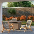 thumbnail image 4 of Balkene Home  Gray Lounge Outdoor Chair | Acacia Wood | Woven Web Seat Mid Century Reclining Armchair, 4 of 14