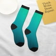 thumbnail image 4 of Uemuo Green Turquoise Teal Printed Kids Boys Socks Seamless Crew Socks Crazy Funny Athletic Sport Socks for Children, 4 of 5