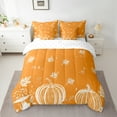 thumbnail image 2 of Manfei Teens Cartoon Pumpkin Twin Bedding Sets 7-Piece, Fall Autumn Leaf Bedding Comforter Set, Harvest Thanksgiving Day Reversible Sheet Sets, Lightweight Room Decor, 2 of 7