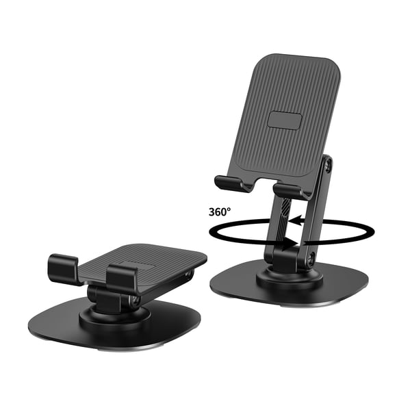 Soporte para teléfono celular CXTX con rotación de 360° para escritorio, negro
