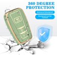 thumbnail image 5 of Key Fob Cover Compatible with Toyota 4Runner CHR RAV4 Camry Corolla Avalon Prius Highlander GT86 2016-2024 3 Button Keychain Case Holder Protector,Green, 5 of 6