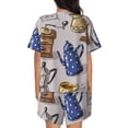 thumbnail image 3 of Rocae Antique Vintage Teapot Coffee Grinder for Two Piece Sleepwear Pajamas Sets for Women Soft Short-Sleeved Pjs with Lounge Shorts X-Large, 3 of 9