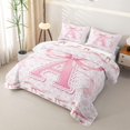 thumbnail image 3 of Catabedysis Ribbon Abc Print A Quilt Full,Personalized Monogrammed Gifts Full Bedspread Sets For Girls,3 Pieces, 3 of 7