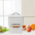 thumbnail image 4 of Pethiy Compost Bin for Kitchen Countertop, Compost Bucket for Kitchen with Lid,Great for Food Scraps, Carbon Steel, Handles, White, 1 Gallon - Includes Charcoal Filter, 4 of 9