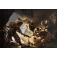 thumbnail image 2 of Van Rijn, Rembrandt 32x23 White Modern Wood Framed Museum Art Print Titled - The Blinding of Samson, 2 of 4