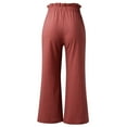 thumbnail image 5 of Pants For Women Cotton Casual Long Pant High Waist Loose Fit Casual Trousers, 5 of 6