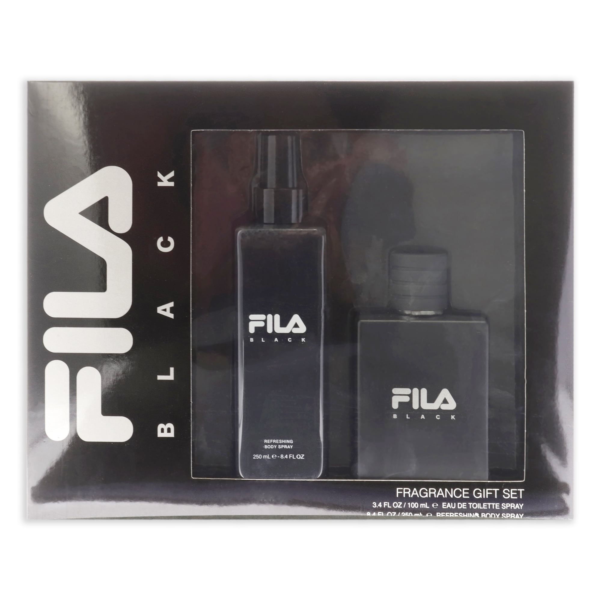 Fila Black Cologne and Body Spray for Men, 2 pc Mens Cologne Gift Set