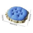 thumbnail image 3 of Lenkho Striped Tufted Round Seat Cushion with Ruffle Edge, Soft Padded Decorative Chair Pad, Comfort Thick Floor Sitting Cushion for Dining Chair, Kitchen Seat, Living Room, Bedroom Balcony, 3 of 6