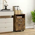 thumbnail image 2 of Vinsetto 2 Drawer Filing Cabinet with Lock for A4 Letter Size, Rustic Brown, 2 of 10