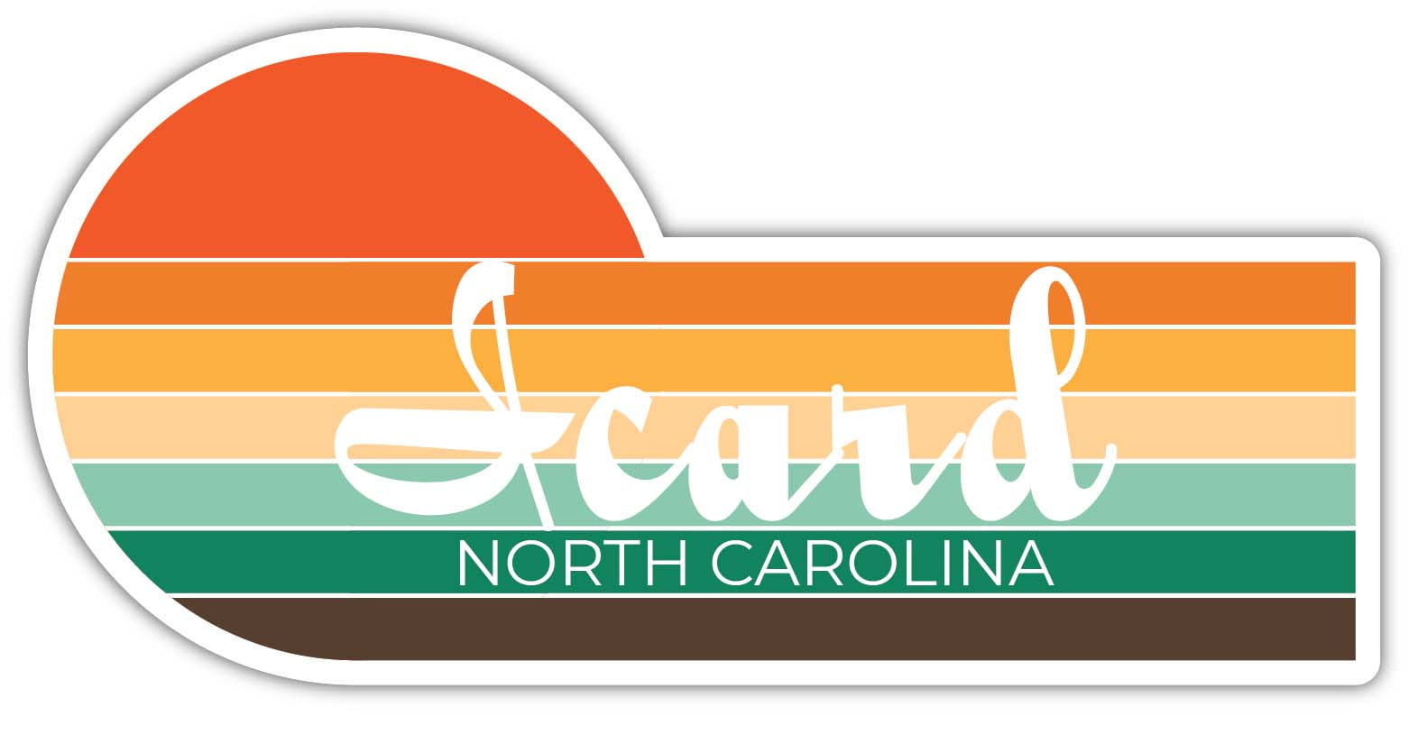 Icard North Carolina 2 x 1.25 Inch Sticker Retro Vintage Sunset City